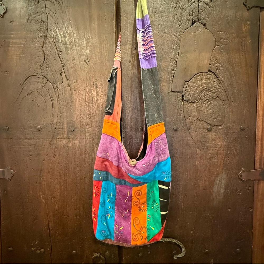 The Collection Royal Cotton Shoulder Bag with Color Blocking